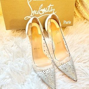 Christian Louboutin Clear Jeweled heels